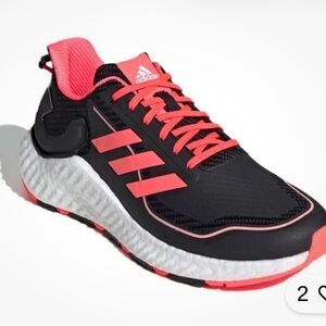 NWT Adidas mens clima warm Bounce black and Pink running Sneakers size 10